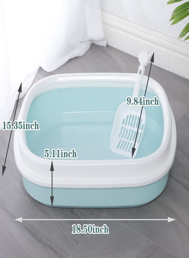 Pups&Pets صينية فضلات القطط من Pups&Pets بحافة / حوض فضلات القطط شبه المغلق (أزرق) - Image 2